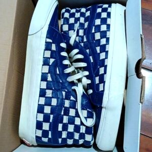 VAN 50TH ANNIVERSARY CHECKERD PAST BLUE LEATHER 💙
